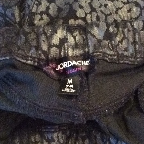 Girls Jordache Jeggings Black/Grey - Picture 6 of 6